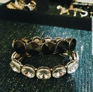 chunky studded rhinestone  bracelets